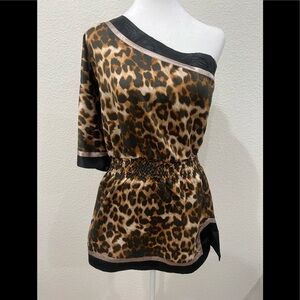 Gorgeous one shoulder leopard blouse
